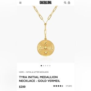Oak & Luna Tyra Initial Medallion Necklace